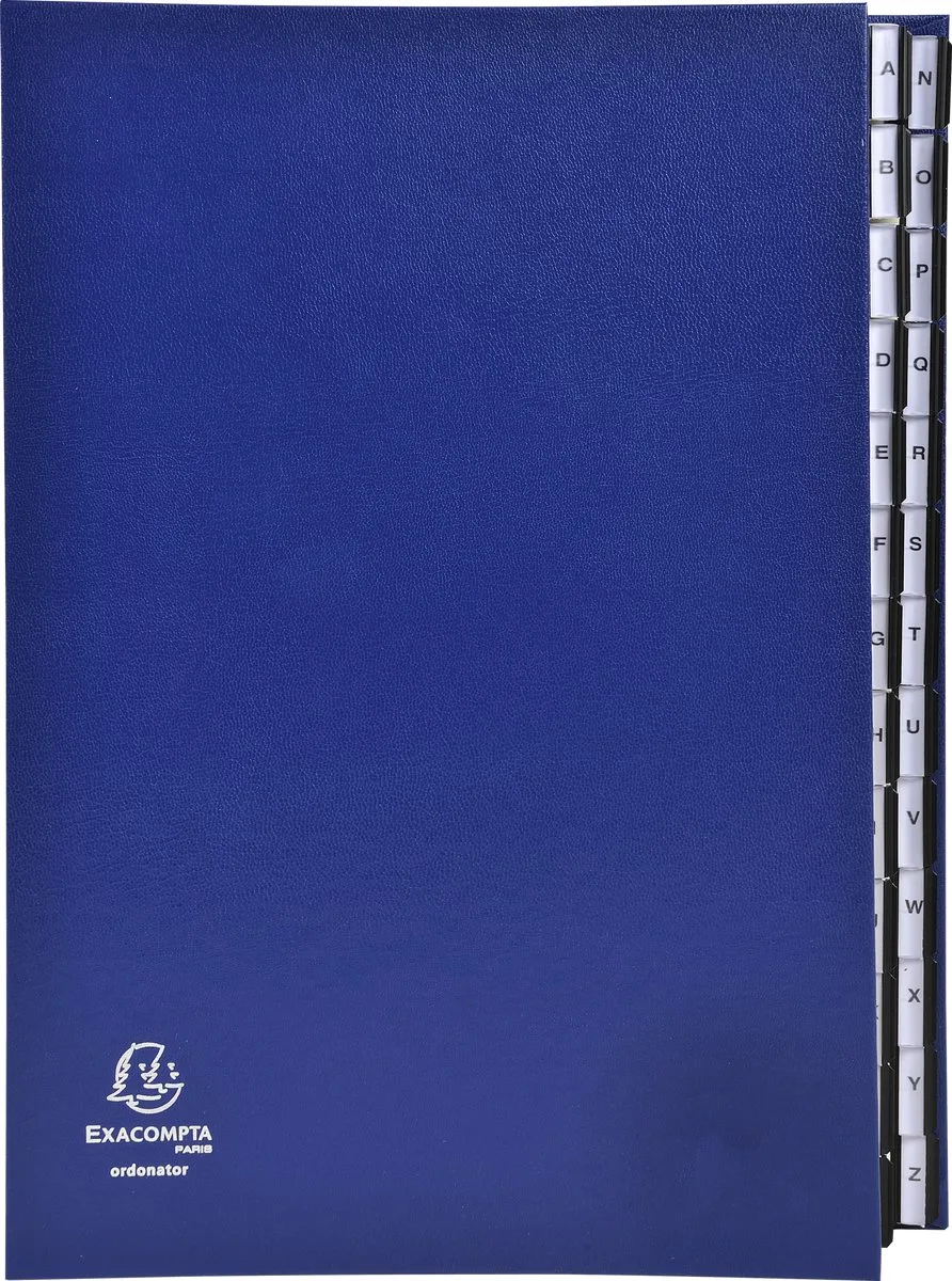 Sorteermap Ordonator® 26 indelingen - alfabetische tabs van A-Z - 621229E van Exacompta in Blauw – productfoto