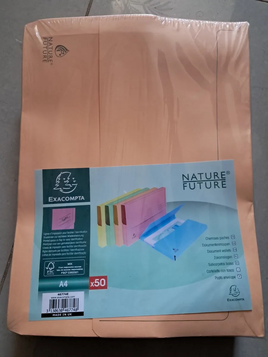 SUPER Pak van 50 pocketmappen 210gm2 - 24,5x32,5cm A4 - Gems - 46774E fra Exacompta i Zandkleurig – produktbillede