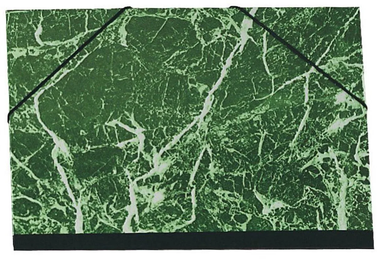 Tekenmap gemarmerd vernist papier met elastieken 28x38 - B4 - 628E von Exacompta in Grün – Produktfoto