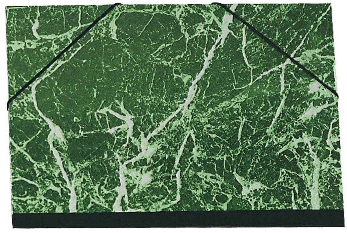 Tekenmap gemarmerd vernist papier met elastieken 32x45 - A3 - 632E von Exacompta in Grün – Produktfoto