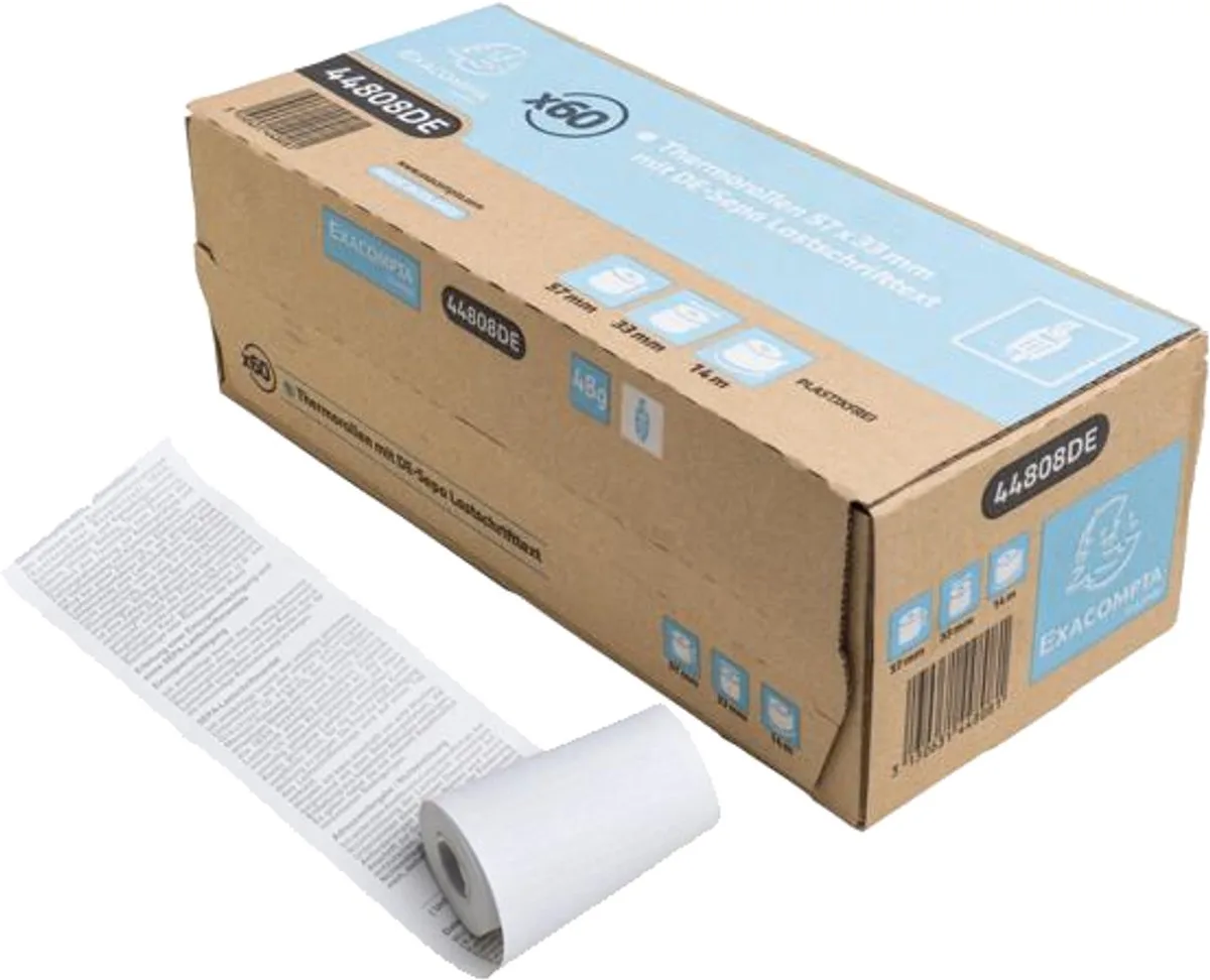 Thermo-kassarollen, 57 mm x 14 m von Exacompta in Weiß – Produktfoto