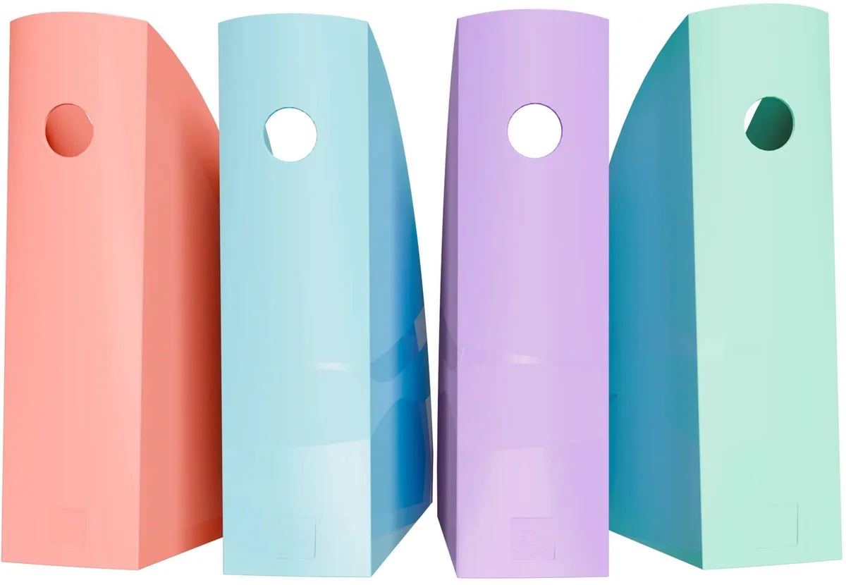 Tijdschriftenhouder - A4+ - Tijdschriftencassette - Pastel kleuren - Set van 4 fra Exacompta i Lyserød – produktbillede