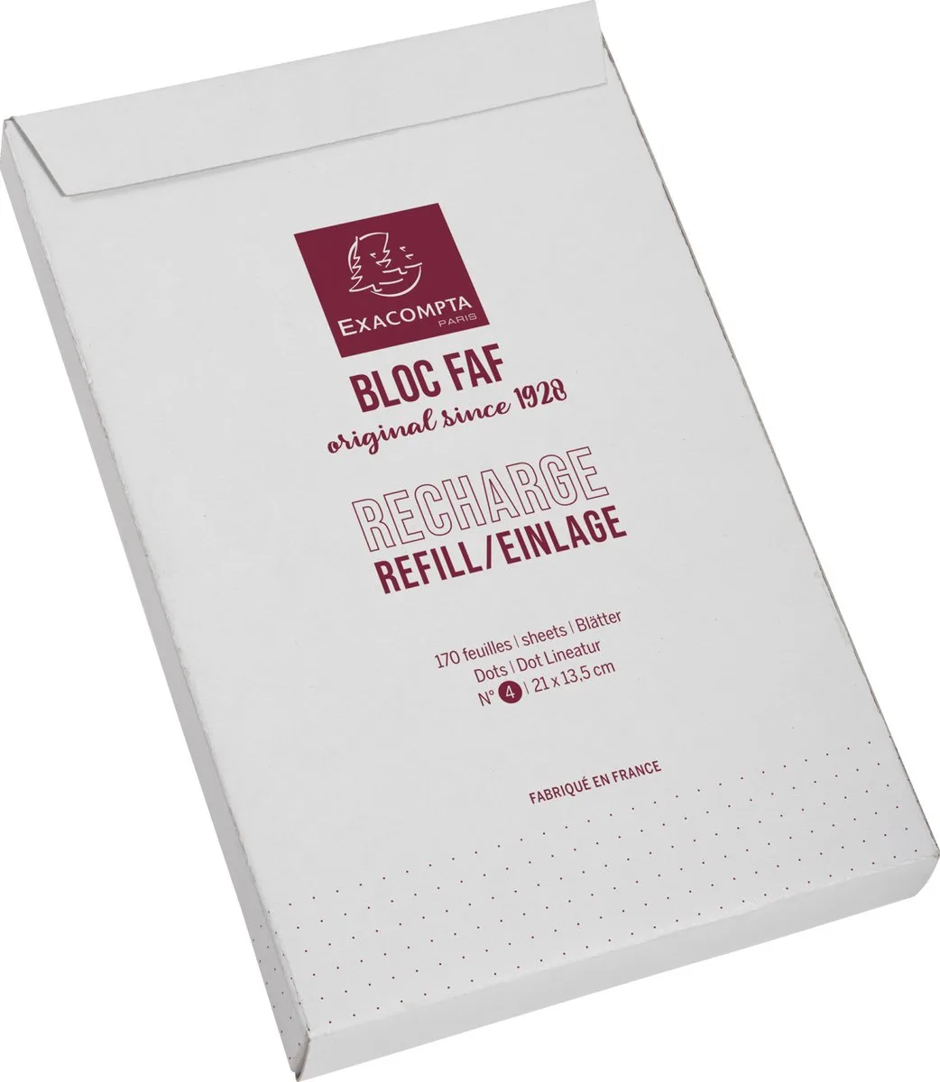 Vulling FAF 21x13.5cm N°4 170bl. Dots - 12524E de Exacompta en Blanc – photo produit