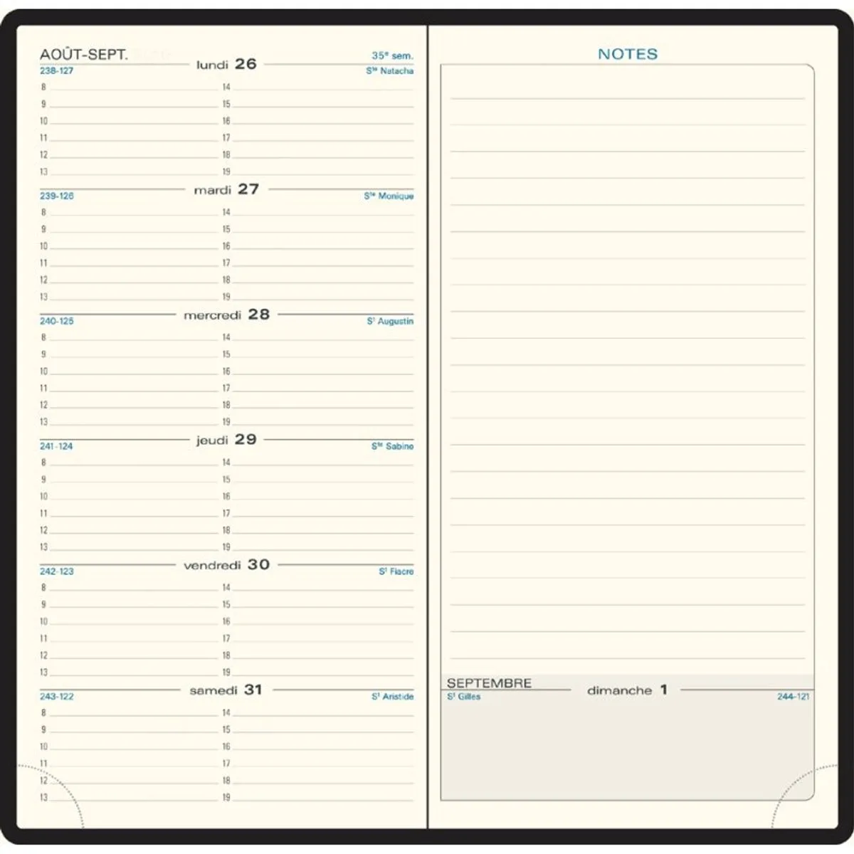 zakagenda Espace 17, Barbara PVC, 90 x 175 mm de Exacompta en Noir – photo produit