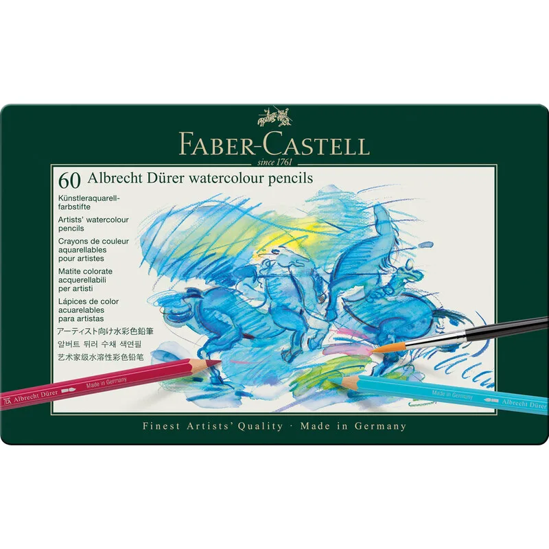 Albrecht Dürer Boîte en métal de 60 crayons aquarellables van Faber-Castell – productfoto