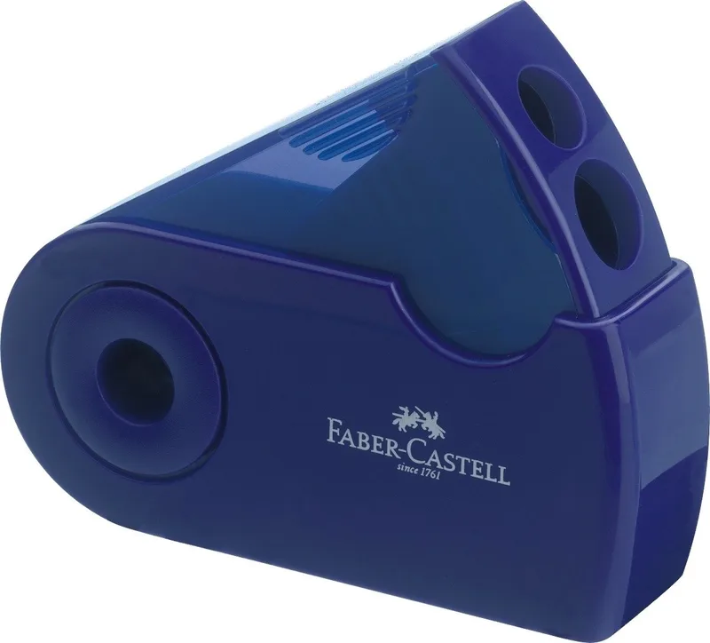 Anspitzer Doppelspitzdose Sleeve rot / blau sortiert von Faber-Castell – Produktfoto