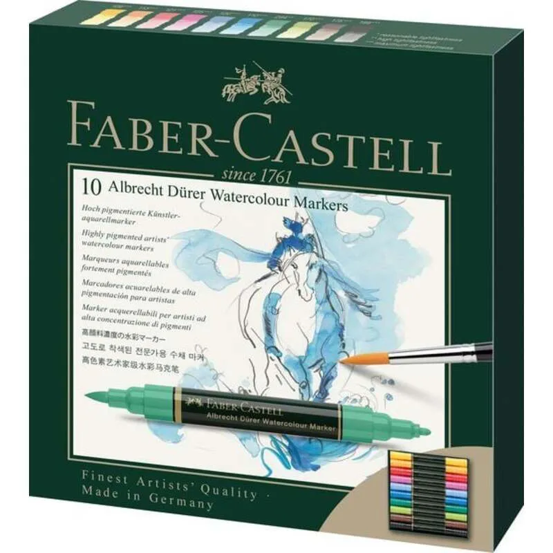 Aquarell-Marker A. Dürer, 10 Stück, Etui de Faber-Castell – photo produit