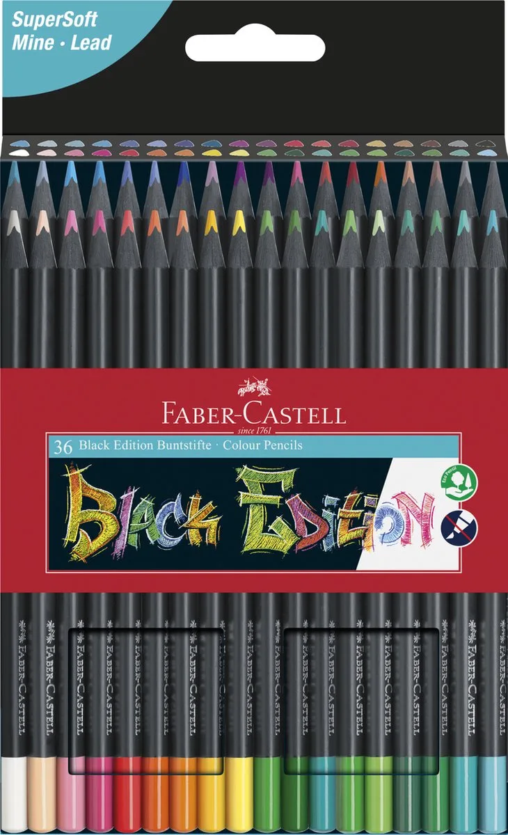 Black Edition kleurpotloden - 36 stuks - FC-116436 van Faber-Castell in Assorti 36 – productfoto