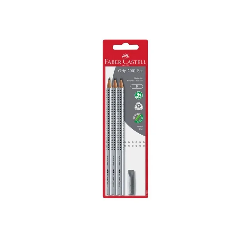 Bleistift Bleistift Grip 2001 B 3x + Radierer BK by Faber-Castell – product photo