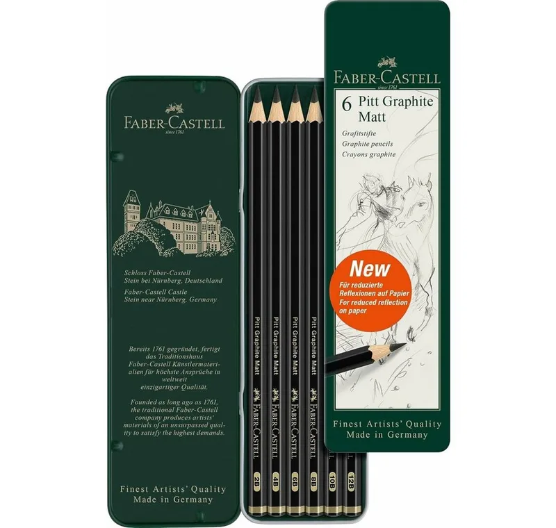 Bleistift Graphitstifte 2B, 4B, 6B, 8B, 10B, 12B schwarz 6 St. by Faber-Castell – product photo