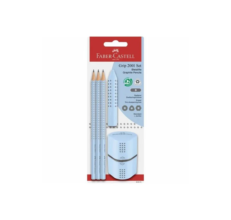 Bleistift GRIP 2001 Bleistift-Set B sky blue 1 Set van Faber-Castell – productfoto