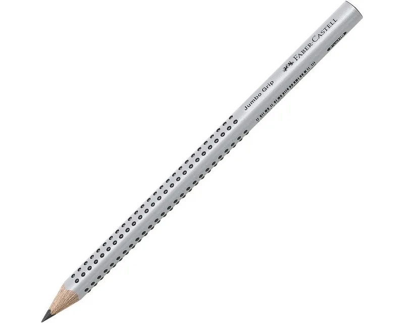Bleistift Jumbo Grip, HB (mittelweich), Dreikant by Faber-Castell in Grey, Silver – product photo
