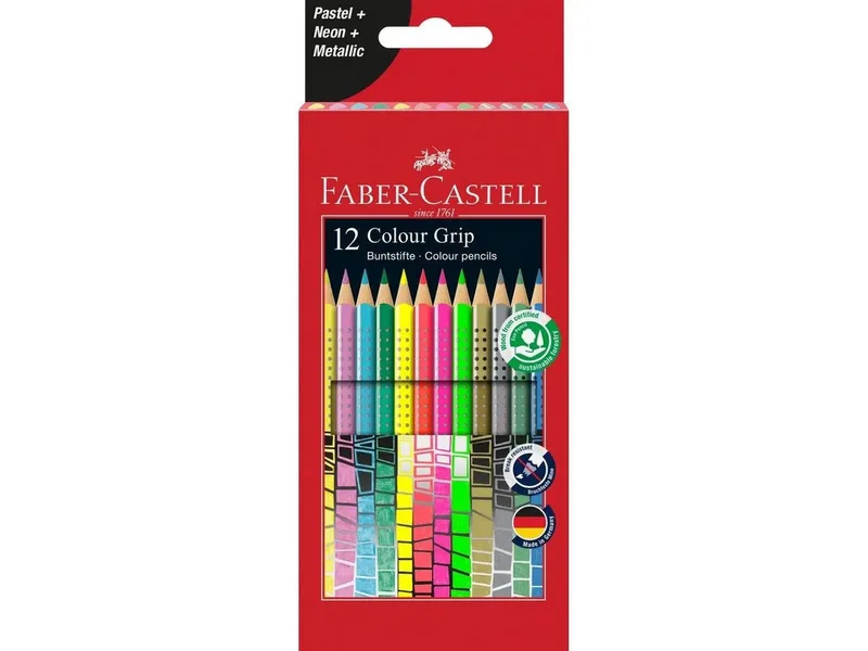 Buntstift Colour Grip Buntstifte 12er Set Sonderfarben, Soft-Grip-Zone von Faber-Castell in Mehrfarbig – Produktfoto