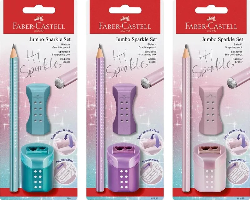 Buntstift Faber-Castell Bleistiftset Jumbo Sparkle Set Cosmic, 1 Stk. fra Faber-Castell – produktbillede