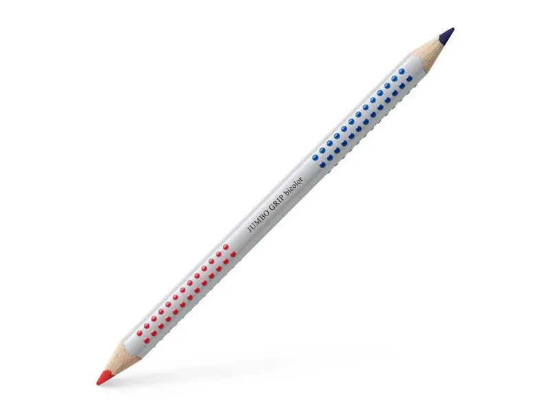 Buntstift Jumbo Grip Silbentrennstift in Rot und Blau, Bruchfeste Mine de Faber-Castell en Bleu, Multicolore, Rouge – photo produit