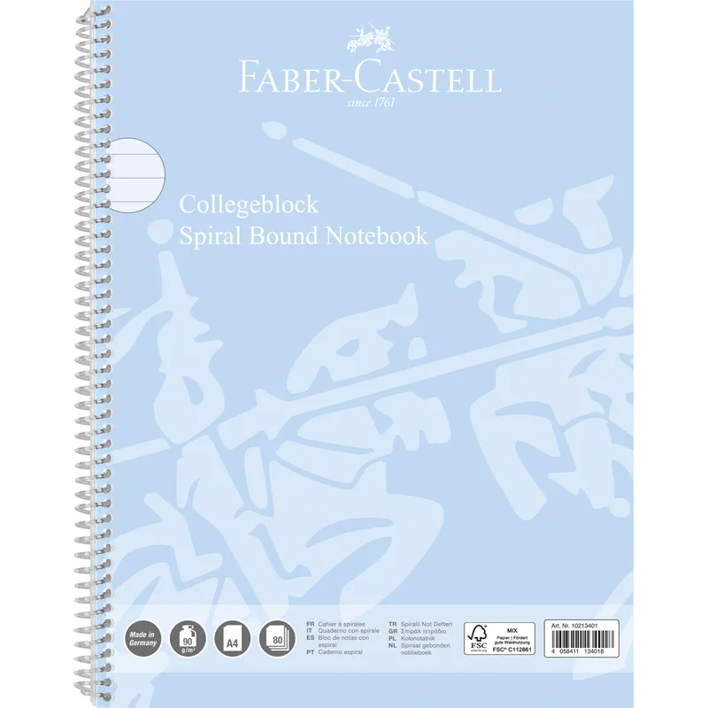 Collegeblock A4 liniert sky blue von Faber-Castell – Produktfoto