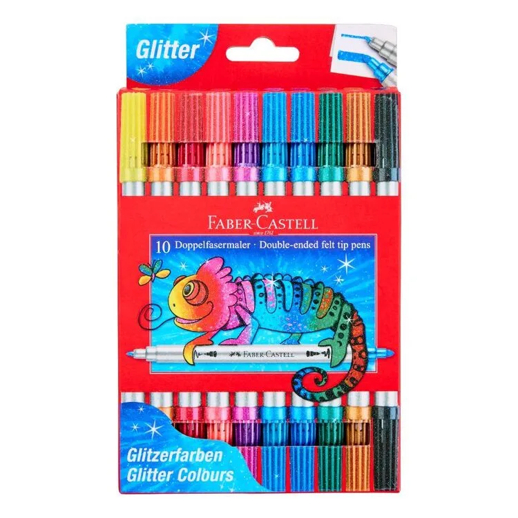 Double Tip Glitter Markers – 10 Asst. (151107) by Faber-Castell – product photo