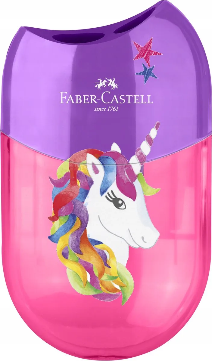 Dubbele Puntenslijper Eenhoorn/Dino van Faber-Castell in Paars – productfoto