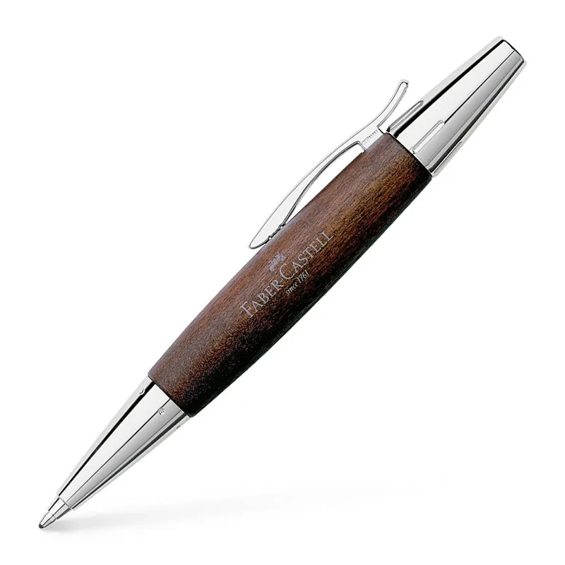 Faber-Castell 148381 - Drehkugelschreiber e-motion Birnbaum, dunkelbraun, Kugelschreiber Mine B, Schreibfarbe schwarz von Faber-Castell – Produktfoto