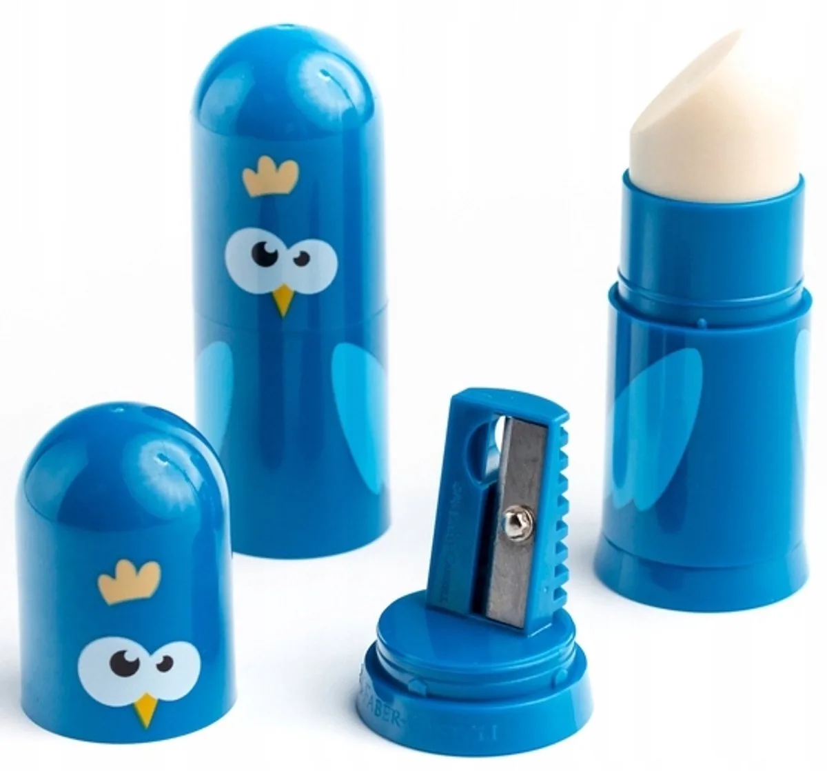 Faber-Castell 2-in-1 Potlood Puntenslijper met Gum - Vogel by Faber-Castell in Blue – product photo