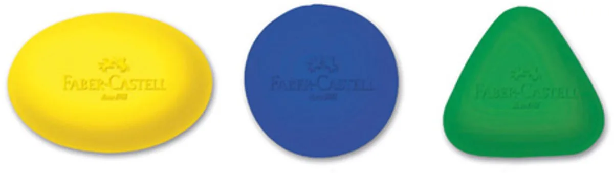 FC gum ovaal/gom driehoek op - blister van Faber-Castell in Meerkleurig – productfoto
