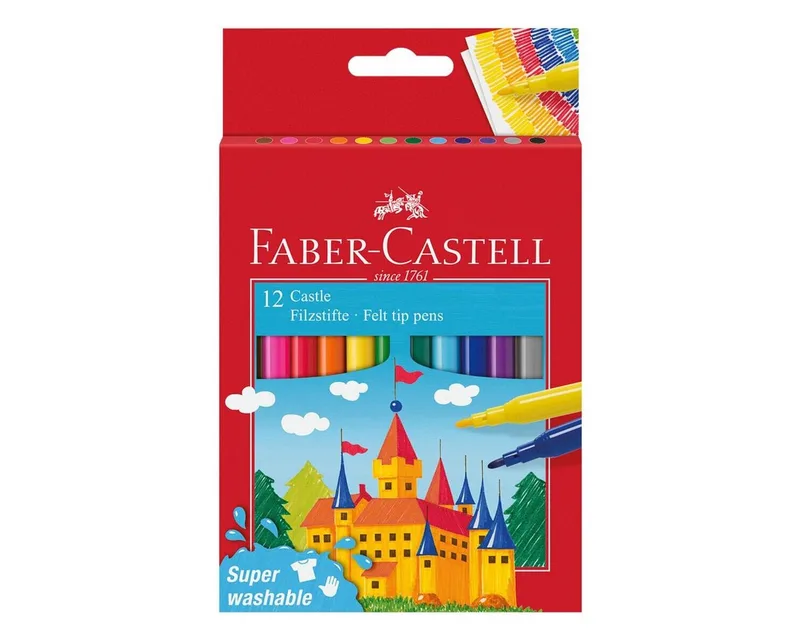 viltstiften - 12 stuks - FC-554201 van Faber-Castell in Meerkleurig – productfoto