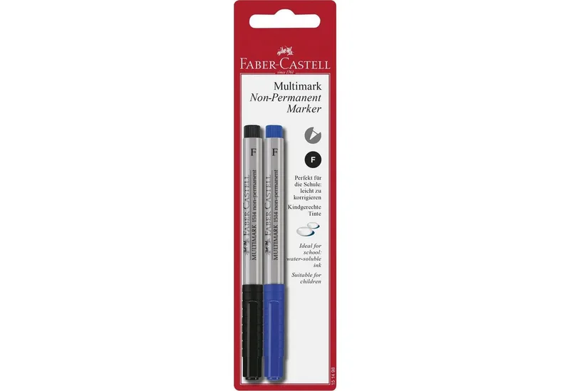 Folienstift FABER CASTELL Folienstift Overheadstift 2ST wasserlöslich de Faber-Castell – photo produit