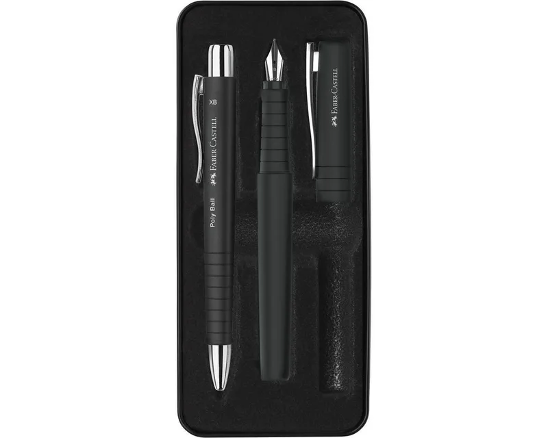 Füller FABER-CASTELL Geschenkset Füller + Kugelschreiber Poly Ball Pen black by Faber-Castell – product photo
