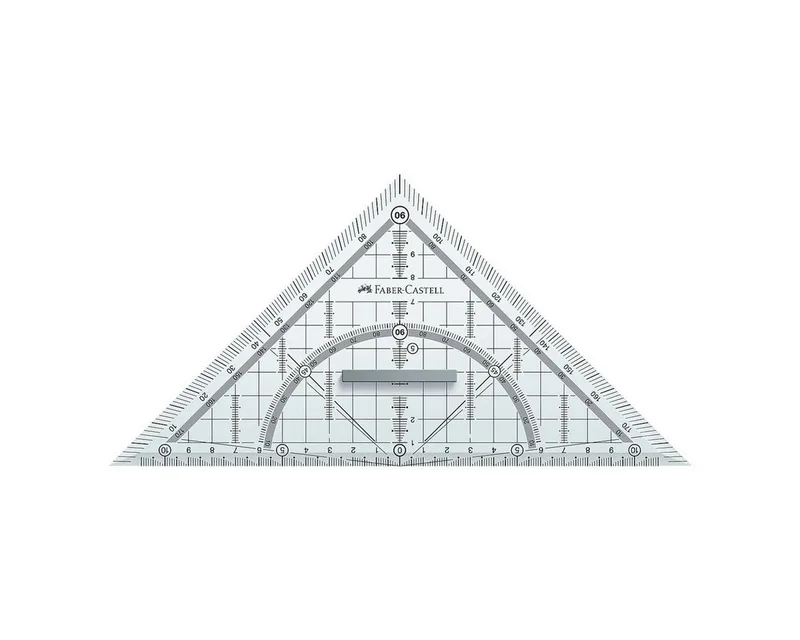 Geodreieck, 22 cm, mit Griff by Faber-Castell in Black, White – product photo