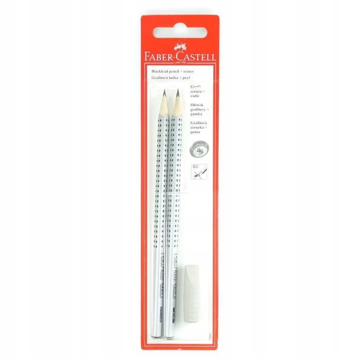 Grip 2001 Potlood met gom - 2 st by Faber-Castell in Hb, B – product photo