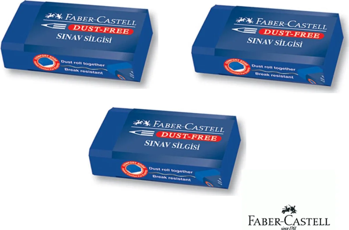 Gum Zacht Stofvrij - 3 Stuks (Voordeelpack) - Speciaal voor kunst en grafisch gebruik van Faber-Castell in Blauw – productfoto