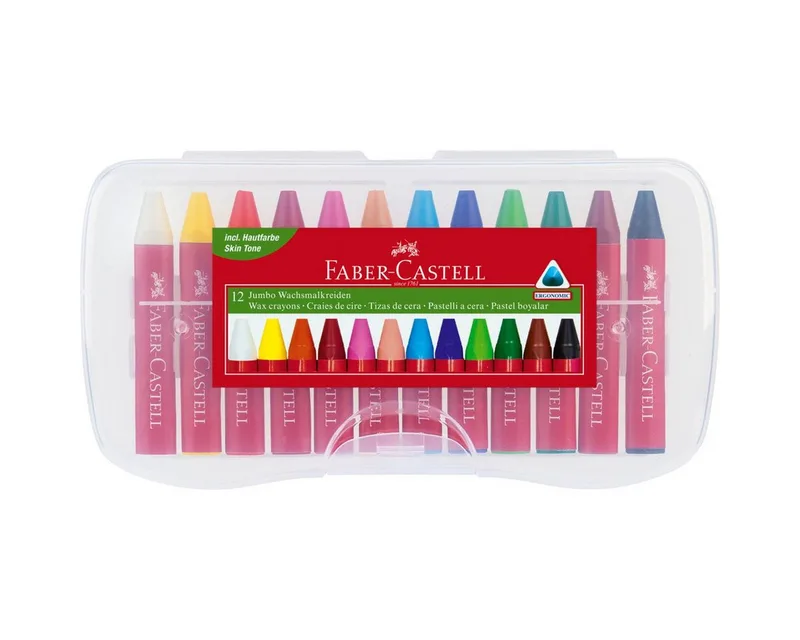 Hefter Faber-Castell Jumbo Wachsmalkreiden - 12er Box van Faber-Castell – productfoto