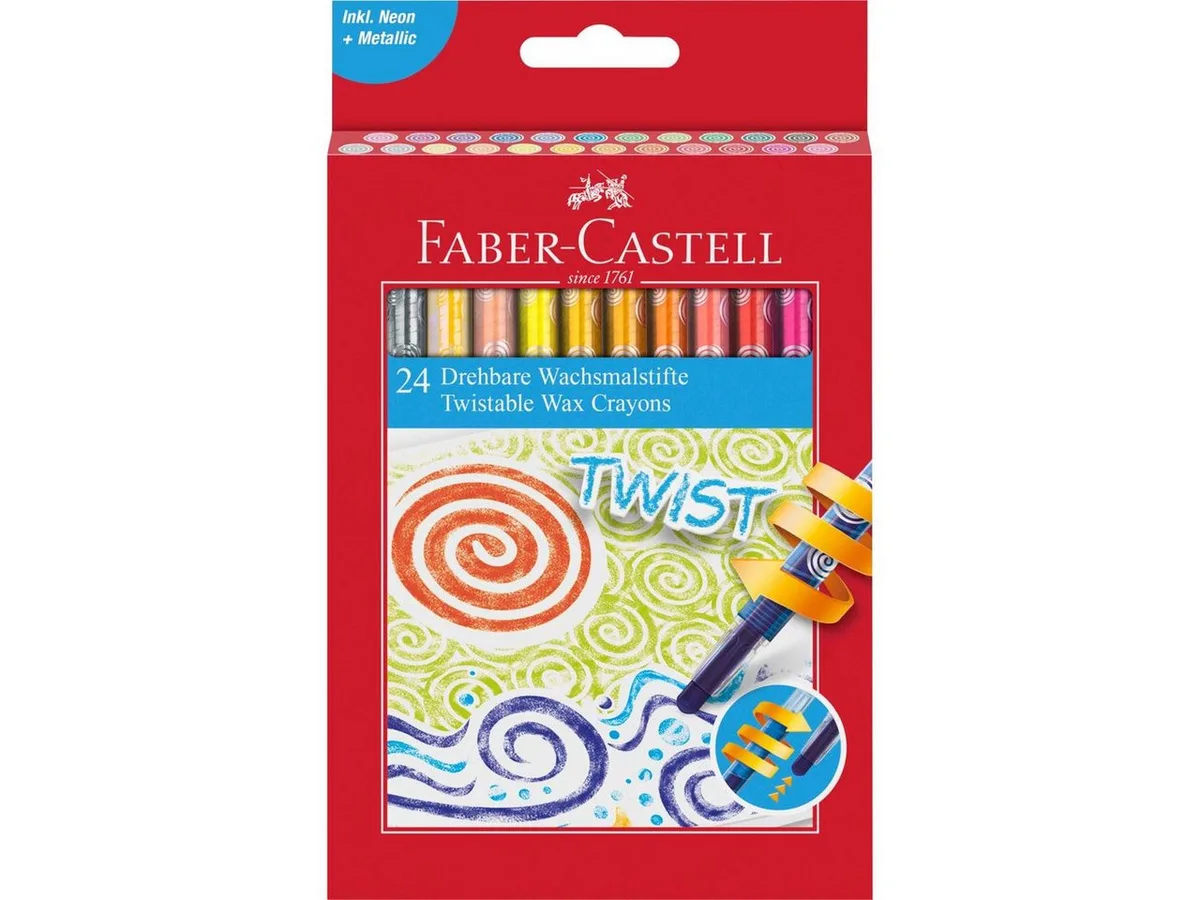 Hefter Faber-Castell Wachsmalkreide - drehbar - 24er Kartonetui fra Faber-Castell – produktbillede