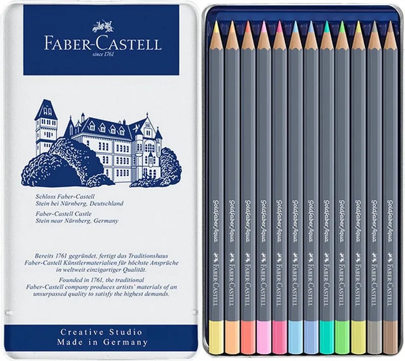 kleurpotloden aquarel - Goldfaber - blik 12 stuks - Pastel kleuren - FC-114622 von Faber-Castell in Assorti pastel 12 – Produktfoto