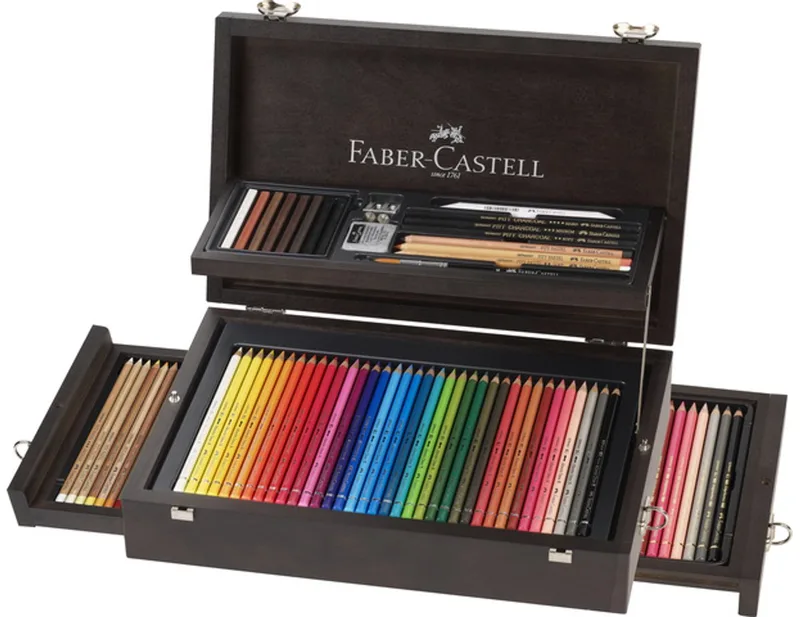 kleurpotloden - Art&Graphic assortiment - houten kist 125 stuks - FC-110085 by Faber-Castell in Assorti – product photo