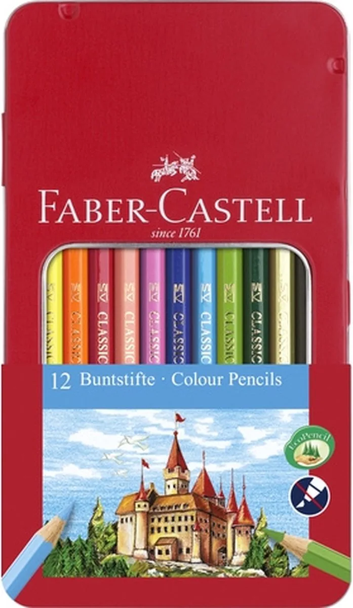kleurpotloden - Castle - blik 12 stuks - FC-115801 by Faber-Castell in Multicolor 12 – product photo