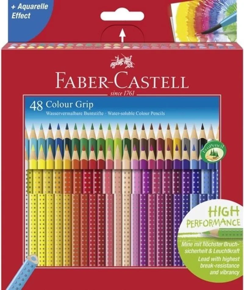 kleurpotloden - Colour Grip - 48 stuks - FC-112449 van Faber-Castell in Assorti 48 kleuren – productfoto