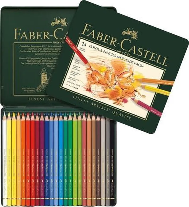 kleurpotloden - Polychromos - 24 stuks in blik - FC-110024 von Faber-Castell in Assorti 24 bliketui – Produktfoto