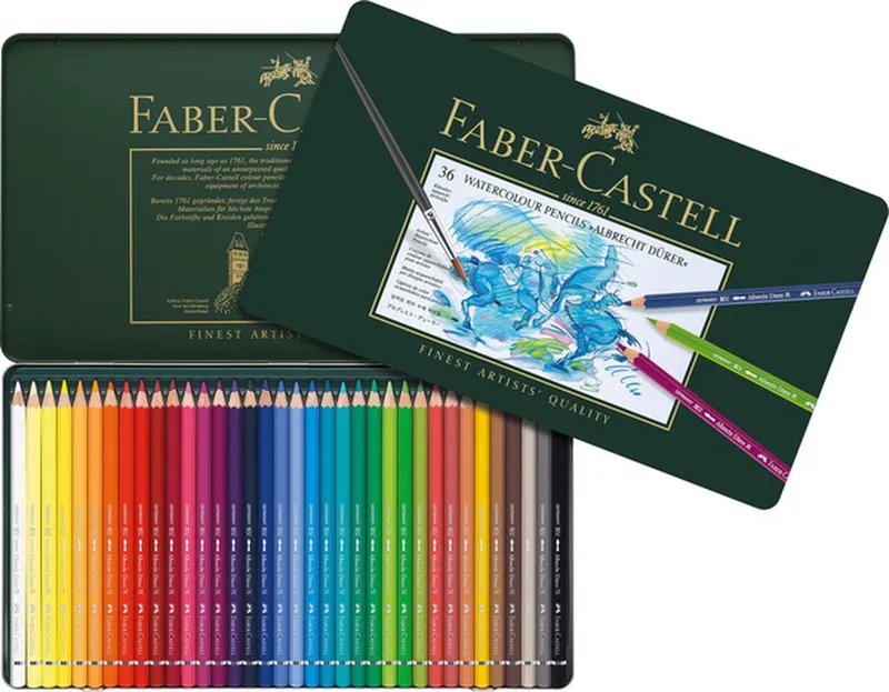 kleurpotlood aquarel - Albrecht Durer - blik 36 stuks - FC-117536 by Faber-Castell in Assorti 36 kleuren blik – product photo