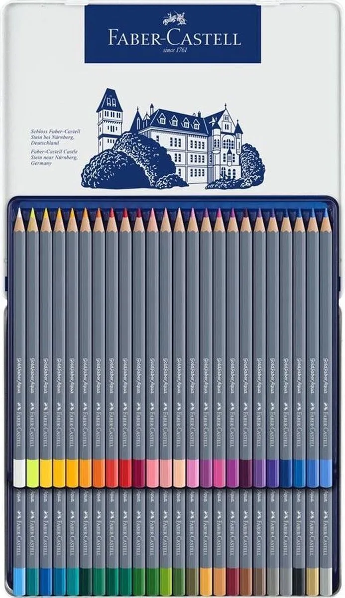 kleurpotlood aquarel - Goldfaber - blik 48 stuks - FC-114648 von Faber-Castell in 48 kleuren assorti – Produktfoto