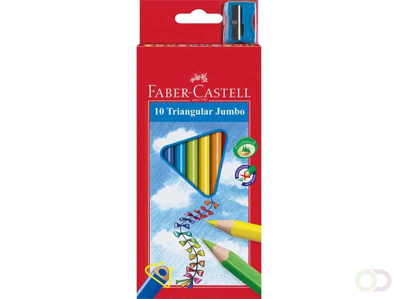 kleurpotlood Faber-Castell driekant Jumbo kartonnen etui a 10 stuks by Faber-Castell – product photo