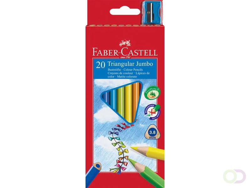 kleurpotlood Faber-Castell Jumbo driekantig etui ?? 20 stuks van Faber-Castell – productfoto