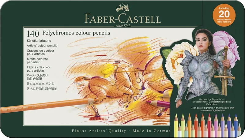 Kleurpotlood - Polychromos - 3,8mm kerndikte - blik à 140 stuks - FC-110014 de Faber-Castell en Assorti – photo produit