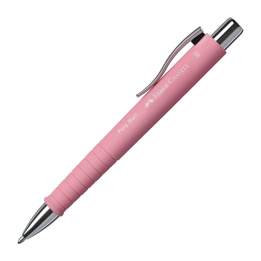 Kugelschreiber POLY BALL Colous XB rosé, Schreibfarbe: blau von Faber-Castell – Produktfoto