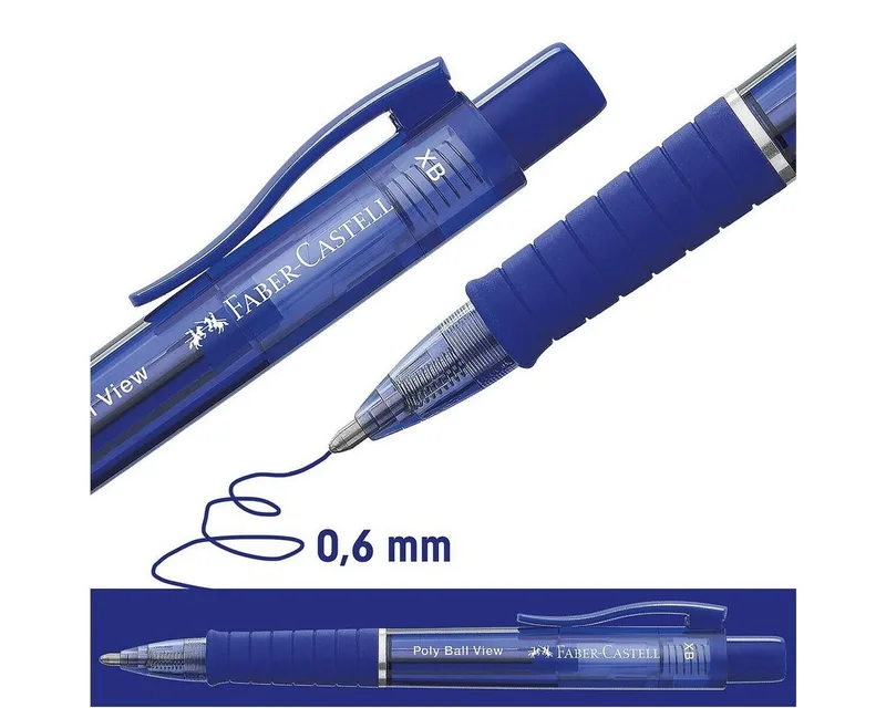 Kugelschreiber Poly Ball View XB, dokumentenecht by Faber-Castell in Blue – product photo