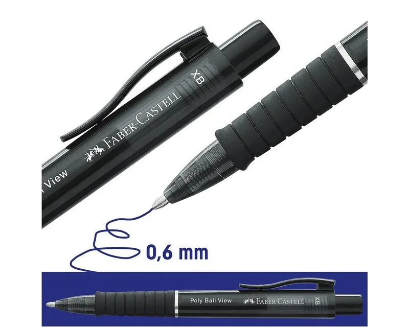 Kugelschreiber Poly Ball View XB, dokumentenecht by Faber-Castell in Black – product photo
