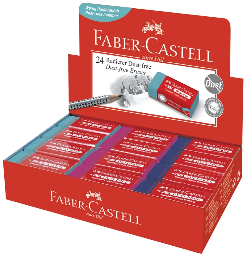 Kunststoff-Radierer DUST-FREE, im Display från Faber-Castell – produktbild