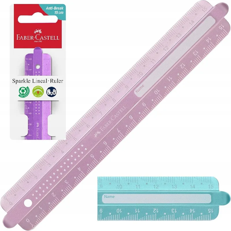 Lineal Faber-Castell Sparkle Lineal 15 cm bruchfest – 1 von 3 Farben zufällig von Faber-Castell – Produktfoto