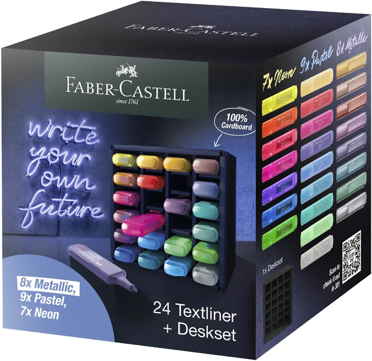 markeerstiften TEXTLINER 24-delige desk set von Faber-Castell in Kleuren assorti – Produktfoto