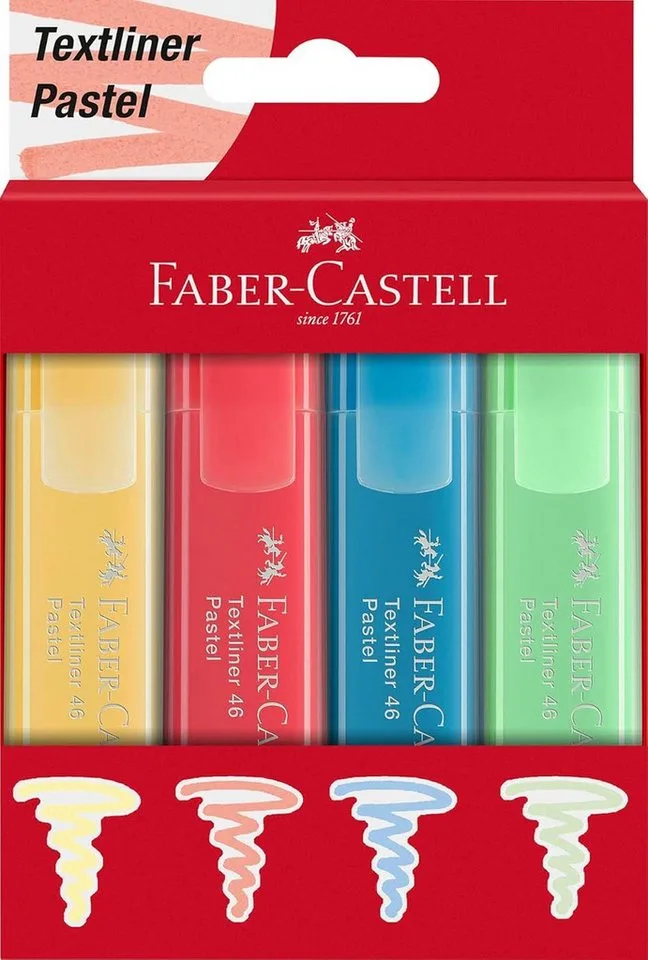 Marker Faber Castell Textmarker TL 46 1-5 mm Pastell 4er Schachtel by Faber-Castell – product photo